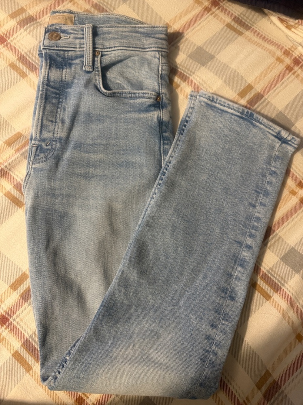 MOTHER High-Rise Light Blue Jeans